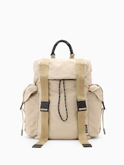 AllSaints Cream Mars Rope Backpack - Image 1 of 6