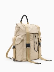 AllSaints Cream Mars Rope Backpack - Image 3 of 6