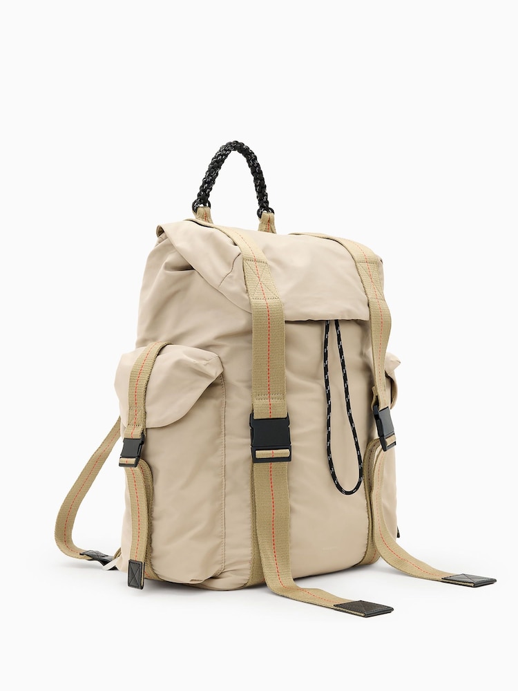 AllSaints Cream Mars Rope Backpack - Image 3 of 6