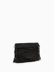 AllSaints Black Bettina Frnge Clutch Bag - Image 3 of 4