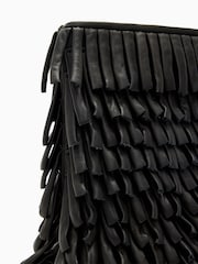 AllSaints Black Bettina Frnge Clutch Bag - Image 4 of 4