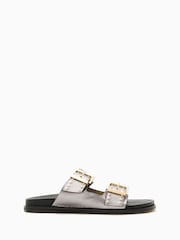 AllSaints Grey Magda Stud Sandals - Image 1 of 5