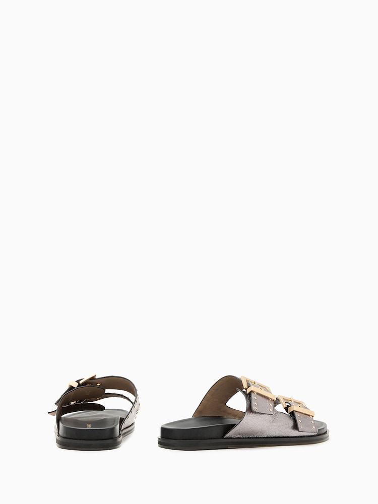 AllSaints Grey Magda Stud Sandals - Image 3 of 5