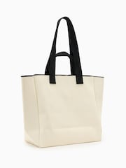 AllSaints Cream Izzy E/W Tote Bag - Image 3 of 5