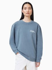 AllSaints Blue Soleil Etta Cotton Sweatshirt - Image 3 of 7