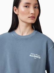AllSaints Blue Soleil Etta Cotton Sweatshirt - Image 5 of 7