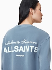 AllSaints Blue Soleil Etta Cotton Sweatshirt - Image 6 of 7