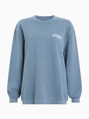 AllSaints Blue Soleil Etta Cotton Sweatshirt - Image 7 of 7