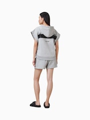 AllSaints Grey Sorri 100% Organic Cotton Sweat Shorts - Image 2 of 7