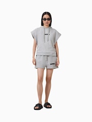 AllSaints Grey Sorri 100% Organic Cotton Sweat Shorts - Image 3 of 7