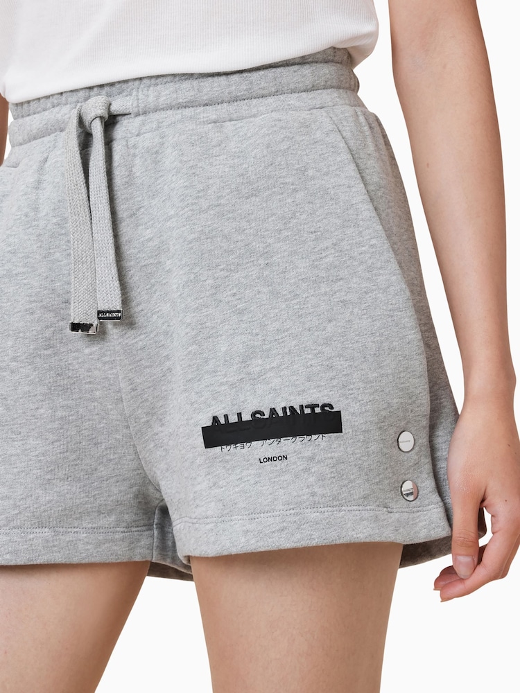 AllSaints Grey Sorri 100% Organic Cotton Sweat Shorts - Image 6 of 7