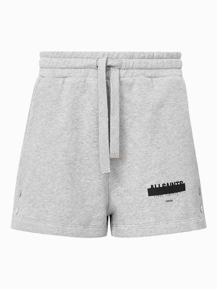 AllSaints Grey Sorri 100% Organic Cotton Sweat Shorts - Image 7 of 7