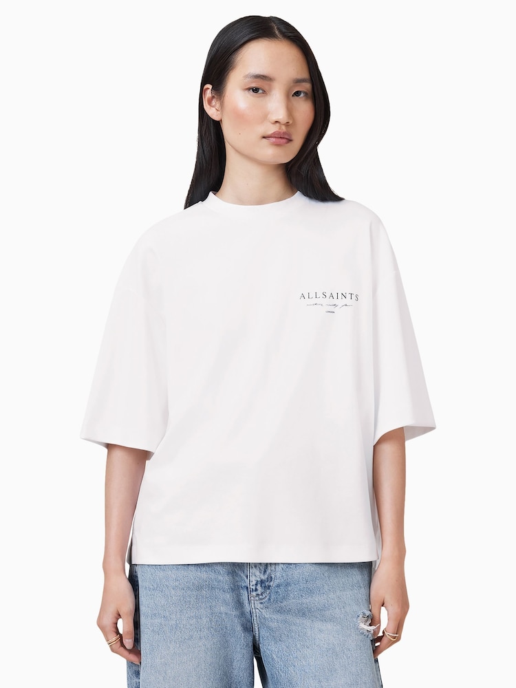 AllSaints White Aroma Amelie 100% Organic Cotton T-Shirt - Image 1 of 9