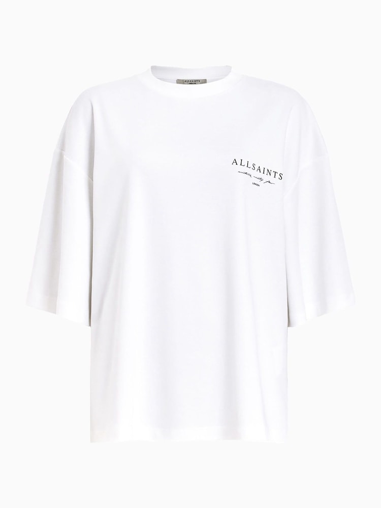 AllSaints White Aroma Amelie 100% Organic Cotton T-Shirt - Image 9 of 9
