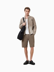 AllSaints Brown Alva Carpenter Cotton Shorts - Image 1 of 7
