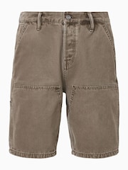AllSaints Brown Alva Carpenter Cotton Shorts - Image 7 of 7