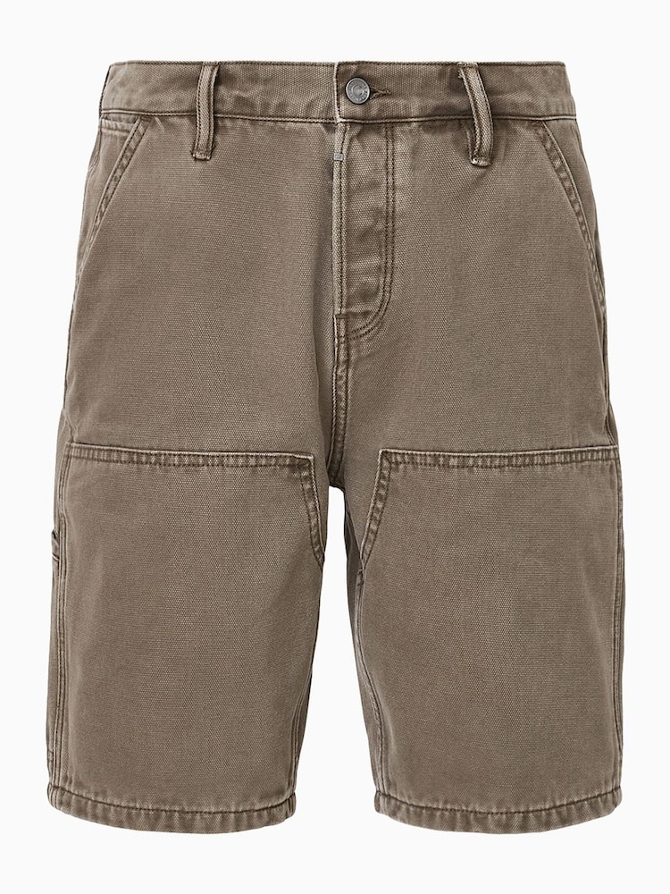 AllSaints Brown Alva Carpenter Cotton Shorts - Image 7 of 7