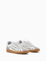 AllSaints Silver Velma Woven Sneakers - Image 2 of 5