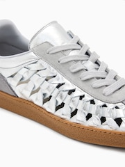 AllSaints Silver Velma Woven Sneakers - Image 5 of 5