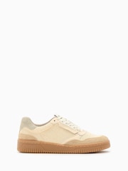 AllSaints Cream Regan Mesh Low Trainers - Image 1 of 5