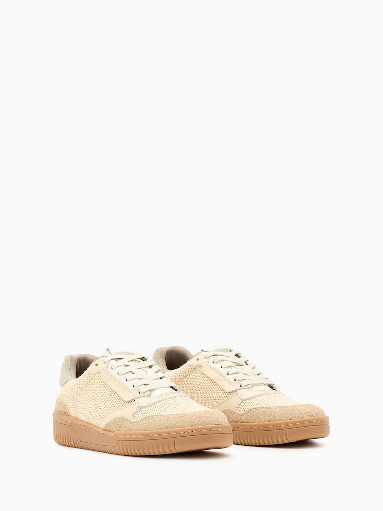 AllSaints Cream Regan Mesh Low Trainers - Image 2 of 5
