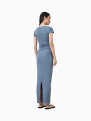 Синий - Платье с короткими рукавами Allsaints Katarina - Изображение 2 из 5