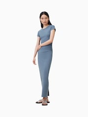 Синий - Платье с короткими рукавами Allsaints Katarina - Изображение 3 из 5