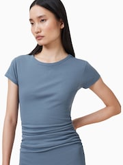 Синий - Платье с короткими рукавами Allsaints Katarina - Изображение 4 из 5