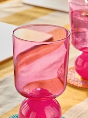 Set of 2 Pink Ball Footed Tumbler Glasses - Image 2 of 3