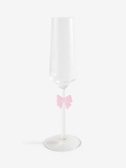 Set of 2 Pink Bow Stem Champagne Flutes - Image 4 of 4