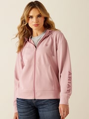 Ariat Pink Breeze Full Zip Logo Hoodie - صورة 1 من 4