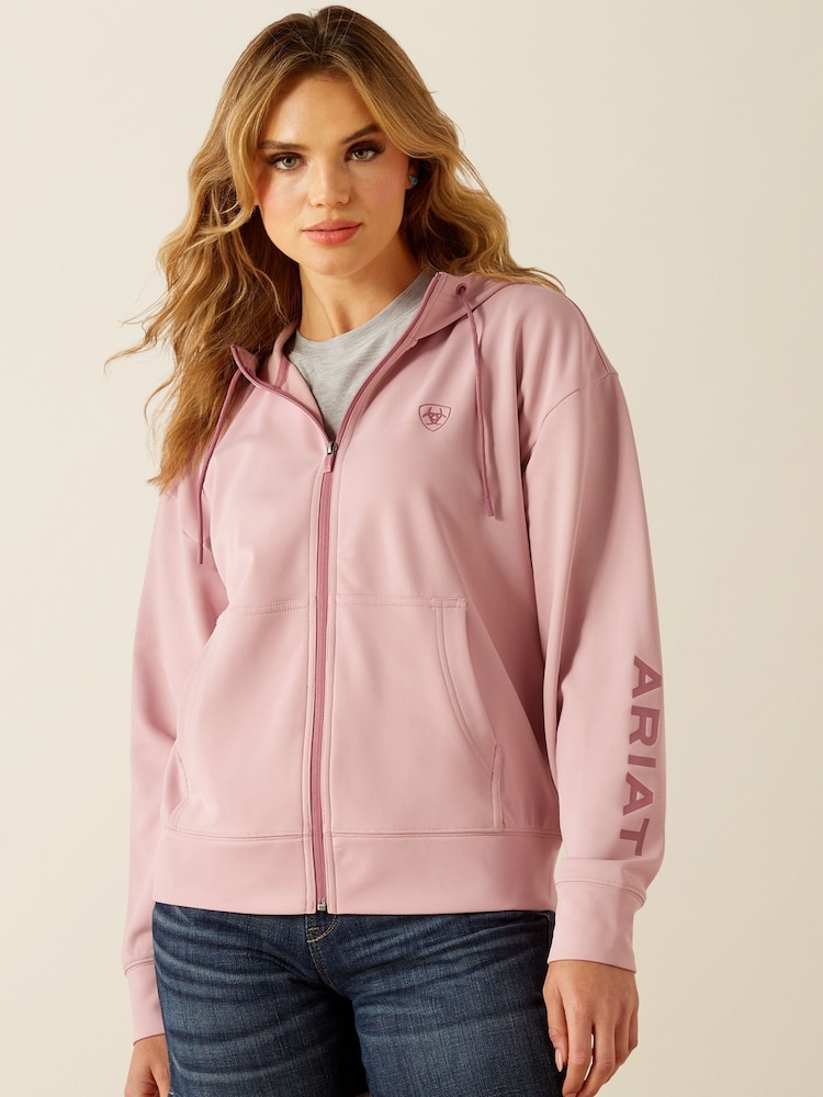 Ariat Pink Breeze Full Zip Logo Hoodie - صورة 1 من 4