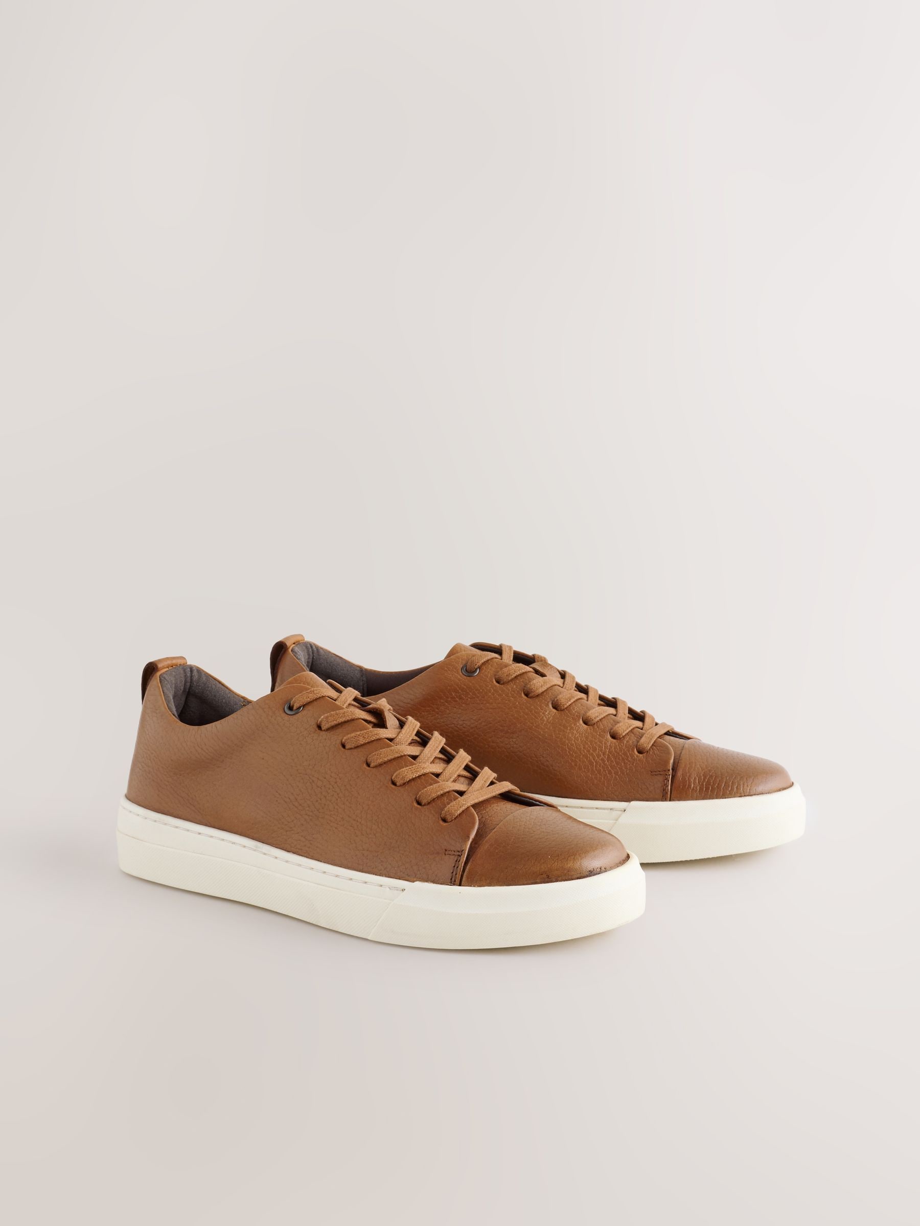 新品未開封 TAN タン　GOOD AND SIN BRUNT macone Buy Tan Brown Smart Casual Toe Cap Leather Longline Trainers from