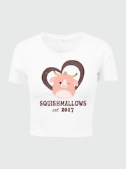 Brands In White Womens Squishmallows Howland Cow 100% Cotton Crop Top - Image 3 of 4