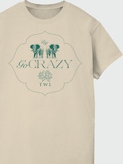 Brands In White Lotus Go Crazy Women Sand Boyfriend Fit T-Shirt - Image 4 of 4