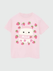 Brands In Pink Girls Squishmallows Amelie Strawberries 100% Cotton T-Shirt - Image 3 of 4