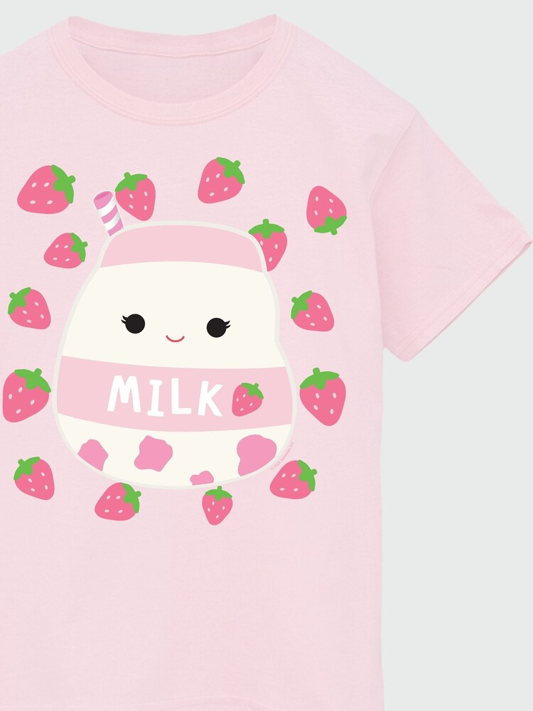 Brands In Pink Girls Squishmallows Amelie Strawberries 100% Cotton T-Shirt - Image 4 of 4