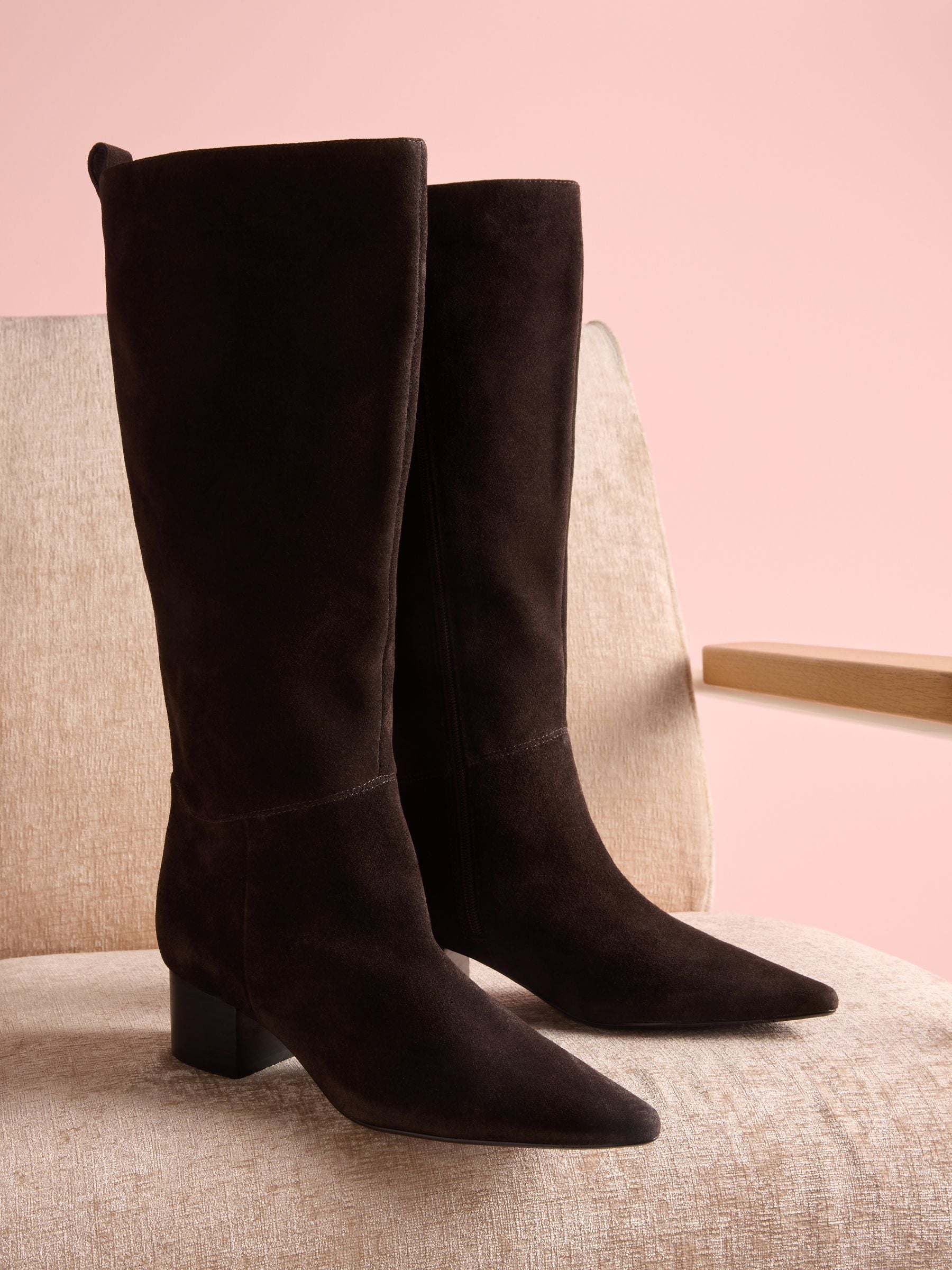 Buy Brown Suede Tabitha Simmons x Next Cassidy Knee High Block
