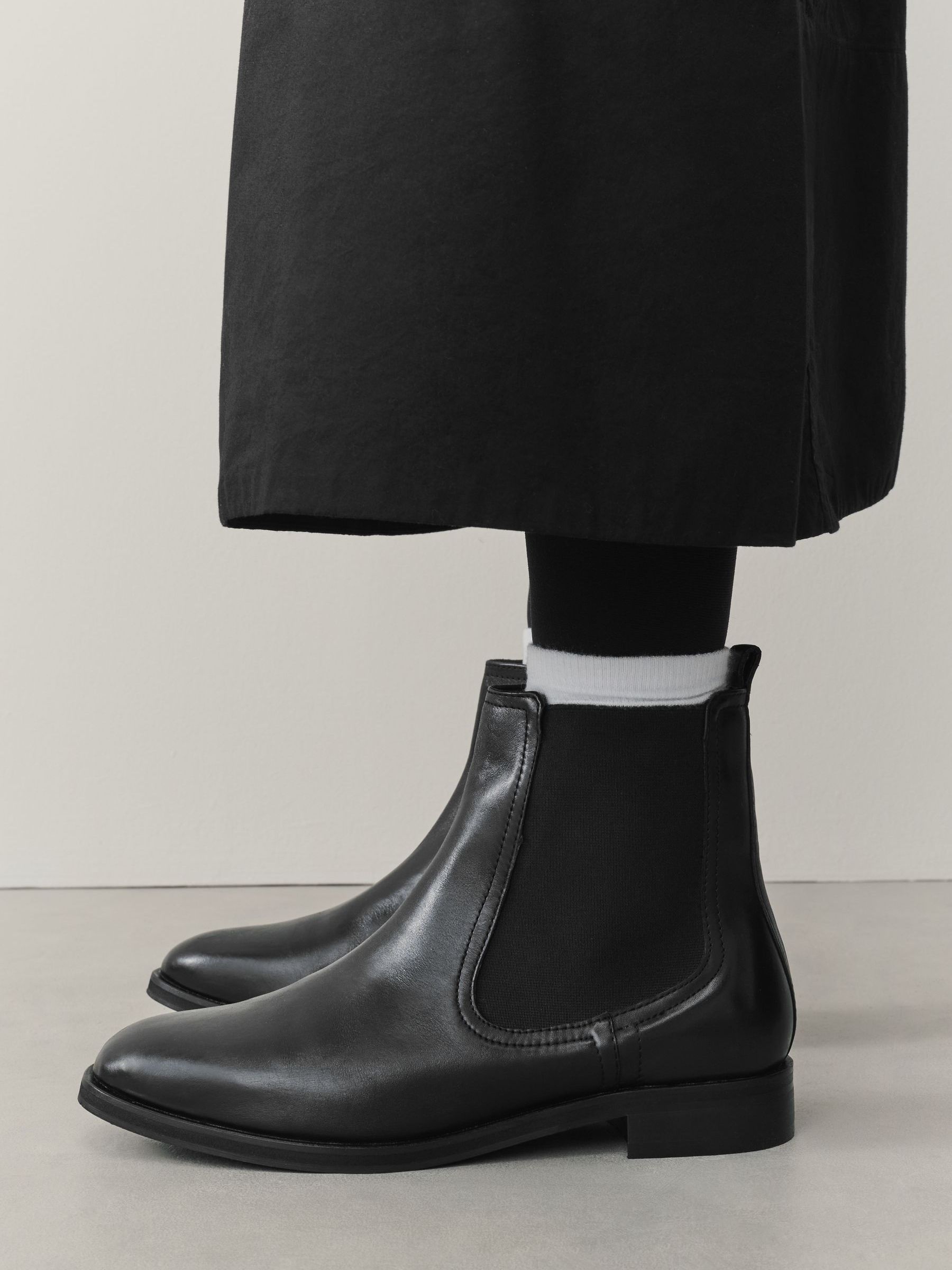 Buy Black Leather Extra Wide Fit Forever Comfort® Chelsea Ankle