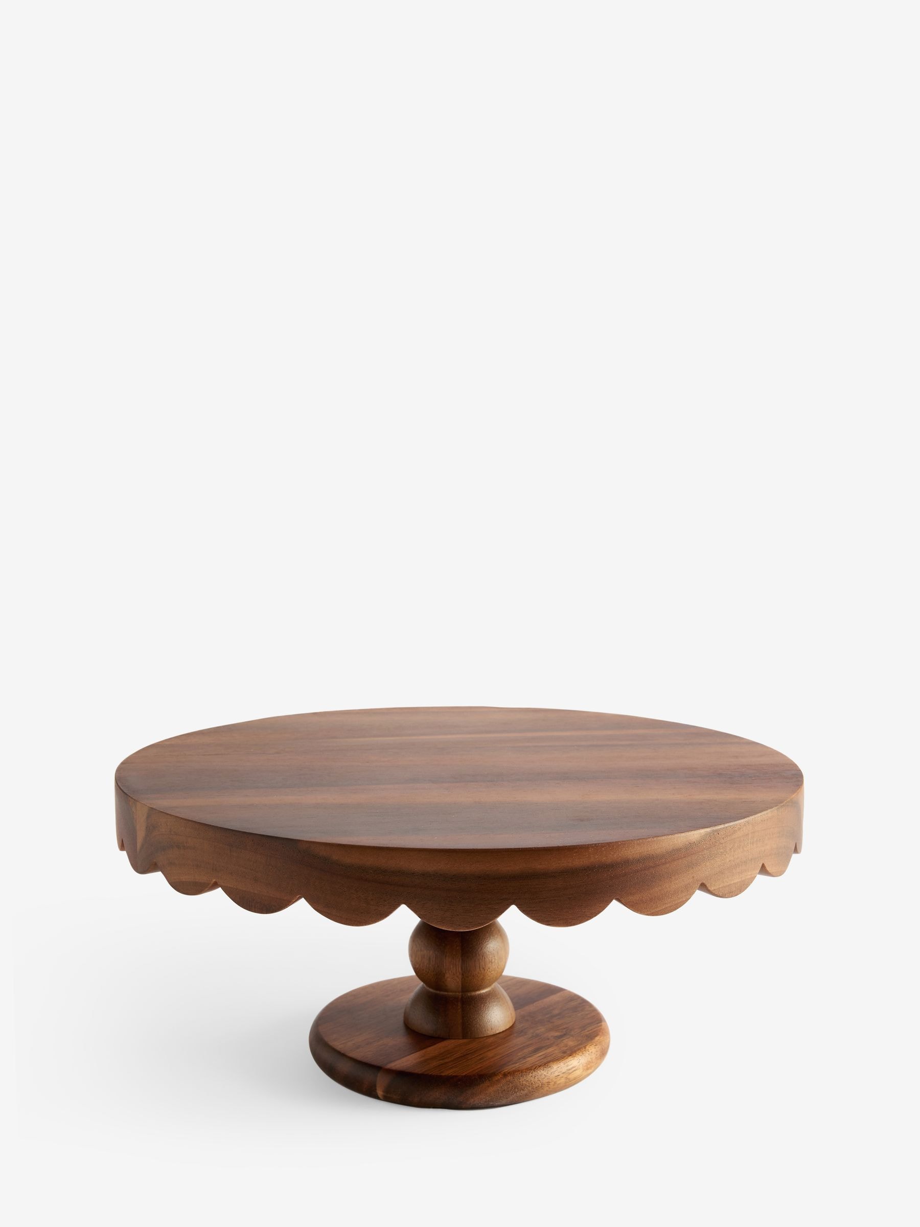 Buy Natural Wood Scalloped Edge Cake Stand from Next Singapore