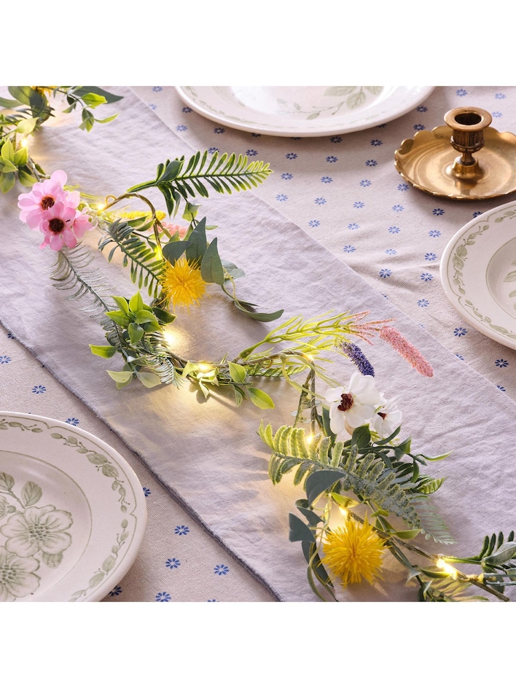 Lights4fun 1.5m Pre Lit Spring Flower Garland - Image 1 of 4