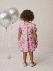 Lilac Purple Printed - 3D Flower Party Dress (3mths-8yrs) - Bild 3 von 8