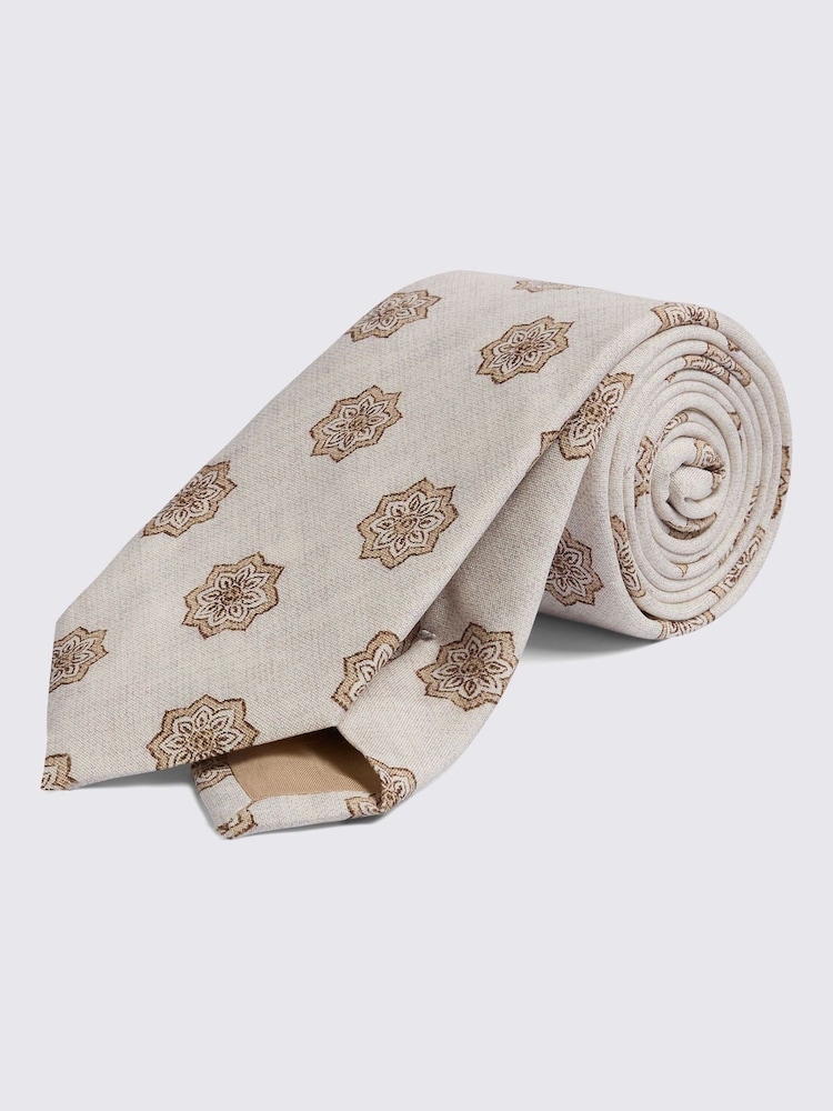 MOSS Natural Bottinelli Geometric Tie - Image 1 of 2