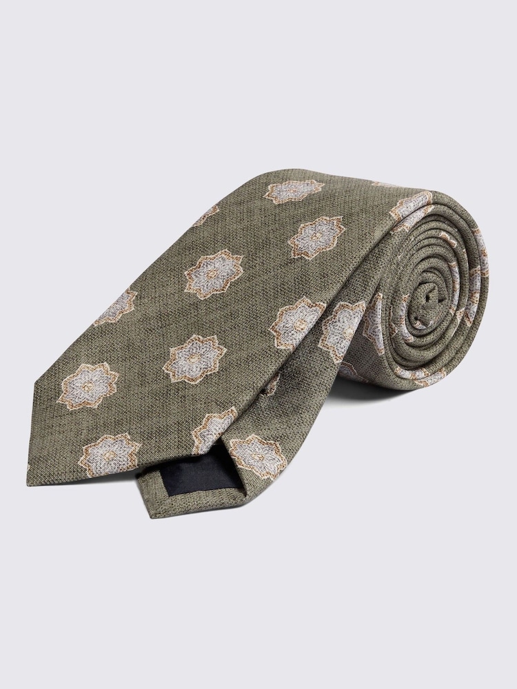 MOSS Green Bottinelli Geometric Tie - Image 1 of 2