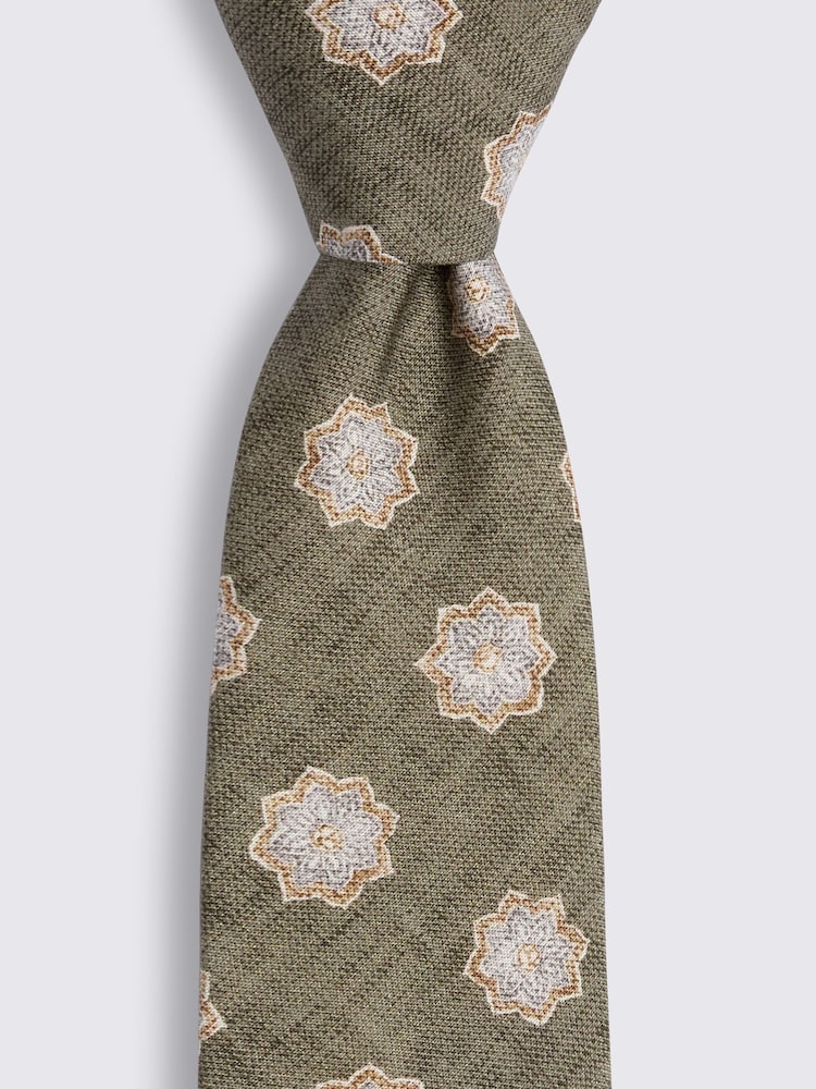 MOSS Green Bottinelli Geometric Tie - Image 2 of 2