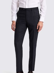 MOSS Blue Italian Tailored Fit Stripe Trousers - Image 1 of 3