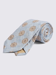 MOSS Blue Bottinelli Geometric Tie - Image 1 of 2