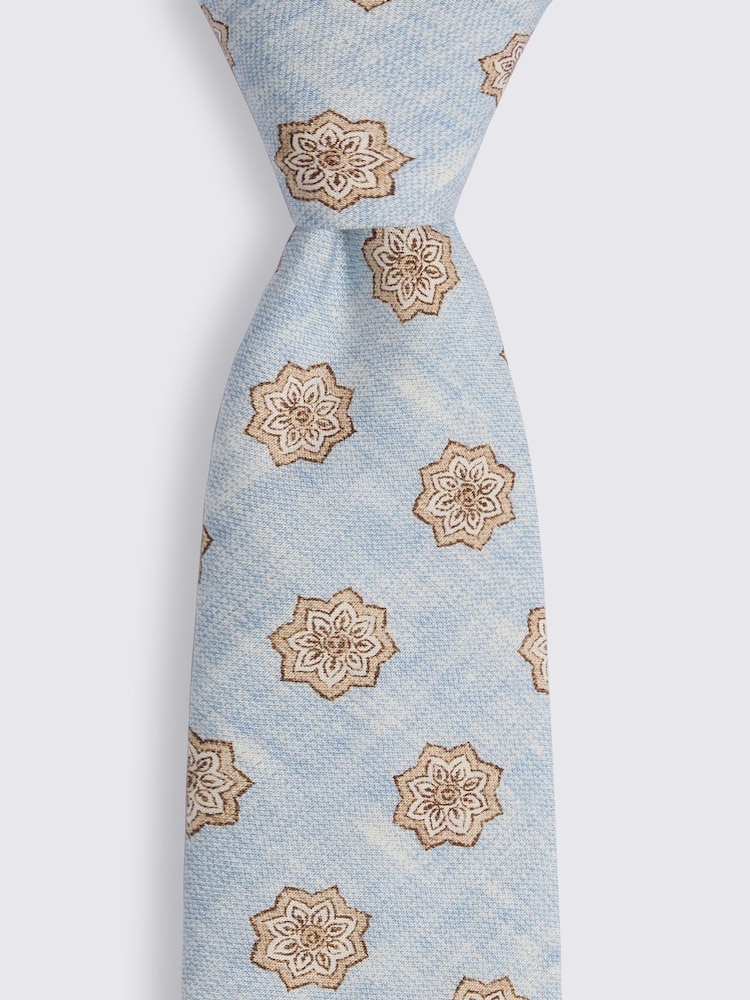 MOSS Blue Bottinelli Geometric Tie - Image 2 of 2