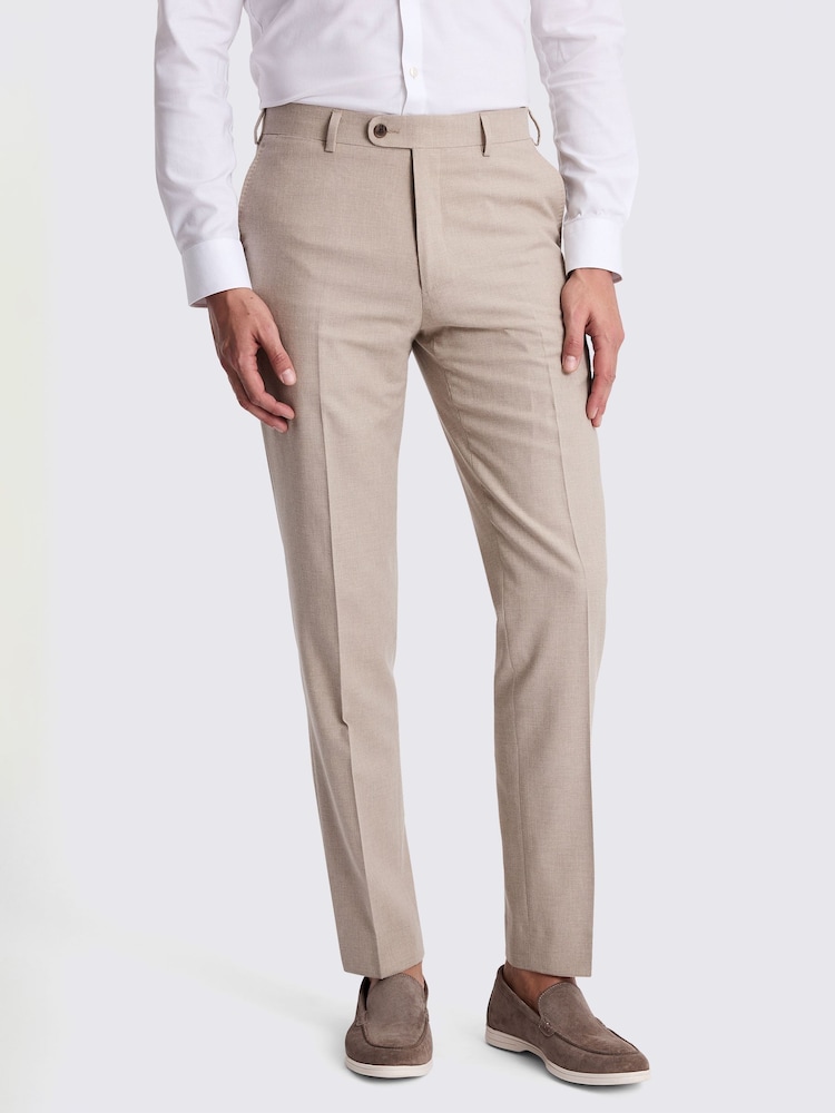 MOSS Natural Tailored Fit Trousers - Image 1 of 3