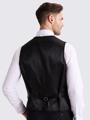 MOSS Black Tailored Fit Black Twill Waistcoat - Image 2 of 3